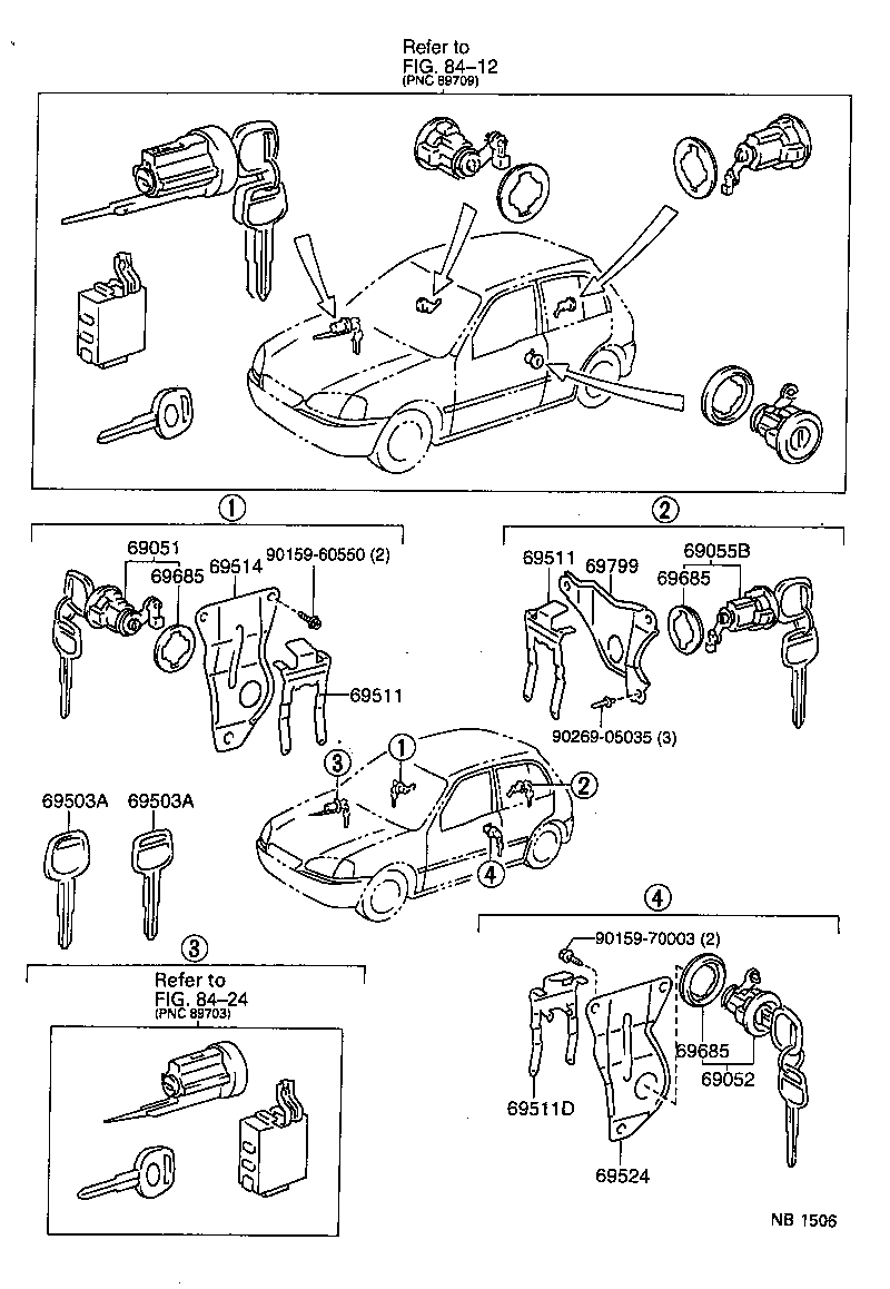 69005-10310 CYLINDER SET, LOCK product image