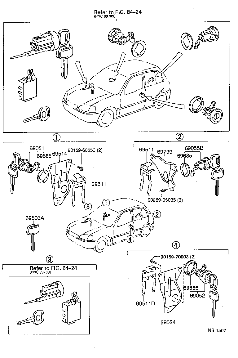 69005-10320 CYLINDER SET, LOCK product image