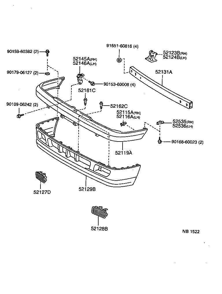 52124-20040 PLATE, FRONT BUMPER REINFORCEMENT, LH product image
