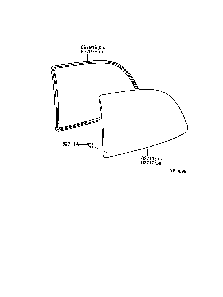 62711-10330 GLASS, QUARTER WINDOW, RH product image