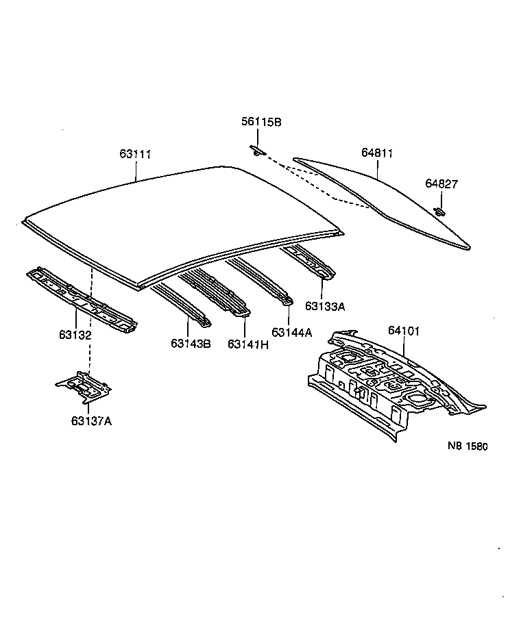 63143-20110 REINFORCEMENT, ROOF PANEL, NO.3 product image