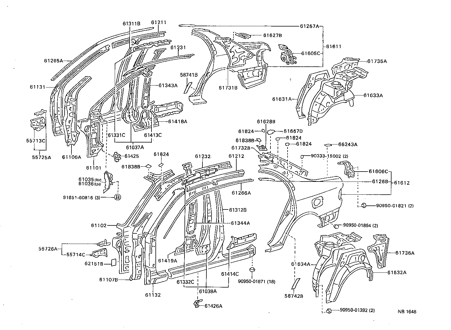 58741-05010 PROTECTOR, QUARTER PANEL, RH product image