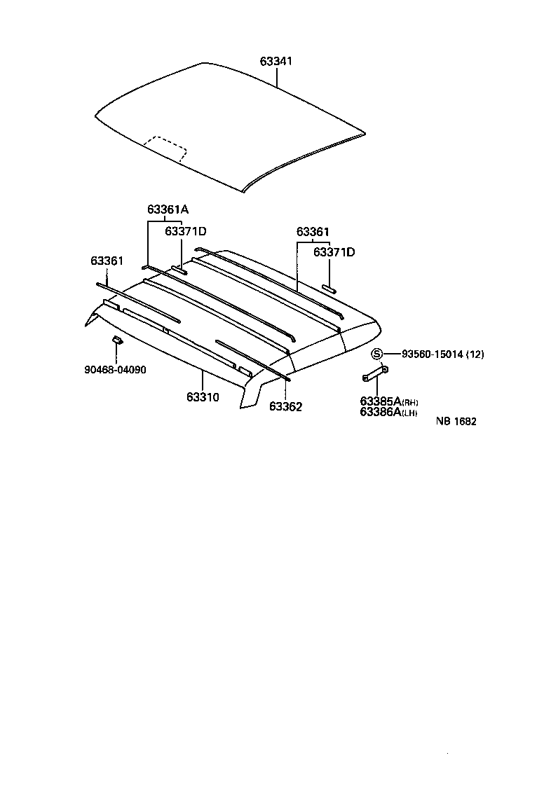 63385-95400 RETAINER, ROOF HEADLINING TRIM SIDE, RH product image