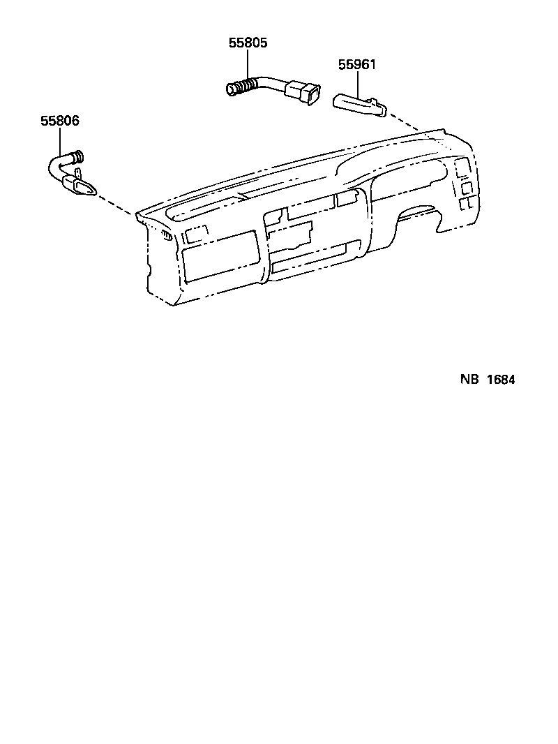 55971-27010 DUCT SUB-ASSY, SIDE VENTILATOR, NO.2 RH product image