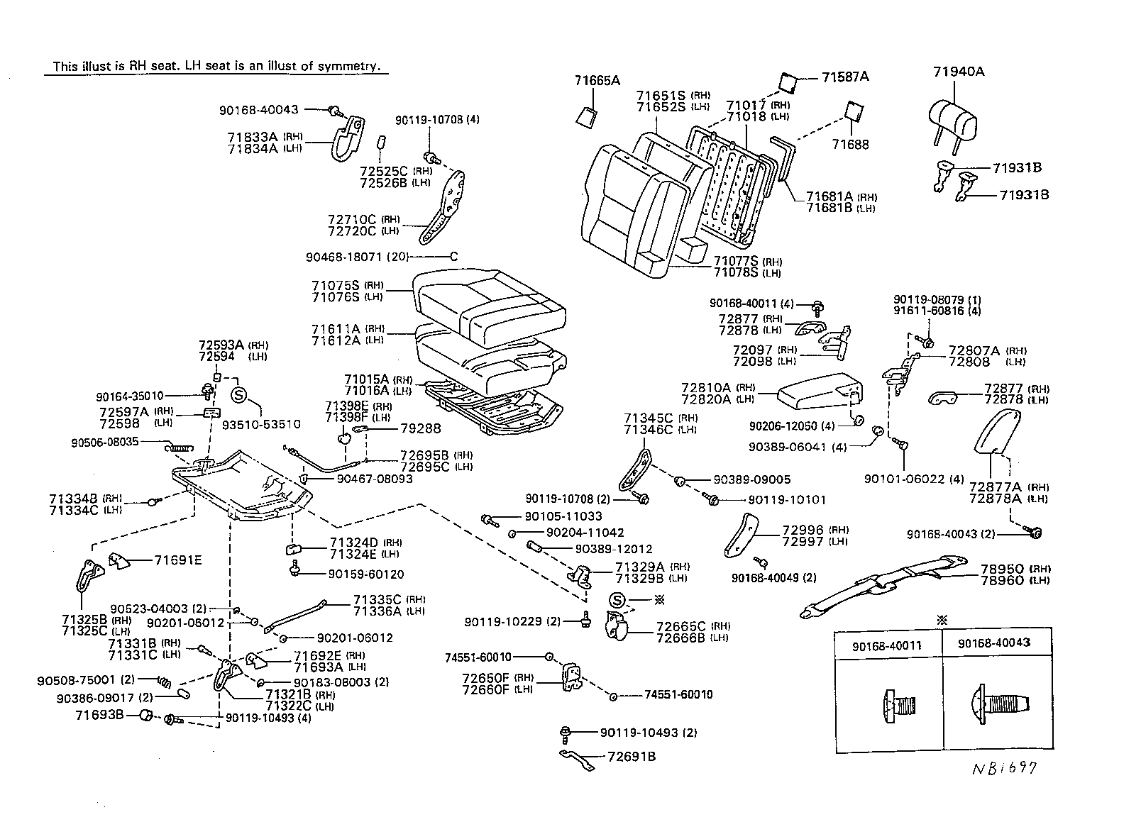71665-60010 PAD, REAR SEAT BACK, SIDE A product image