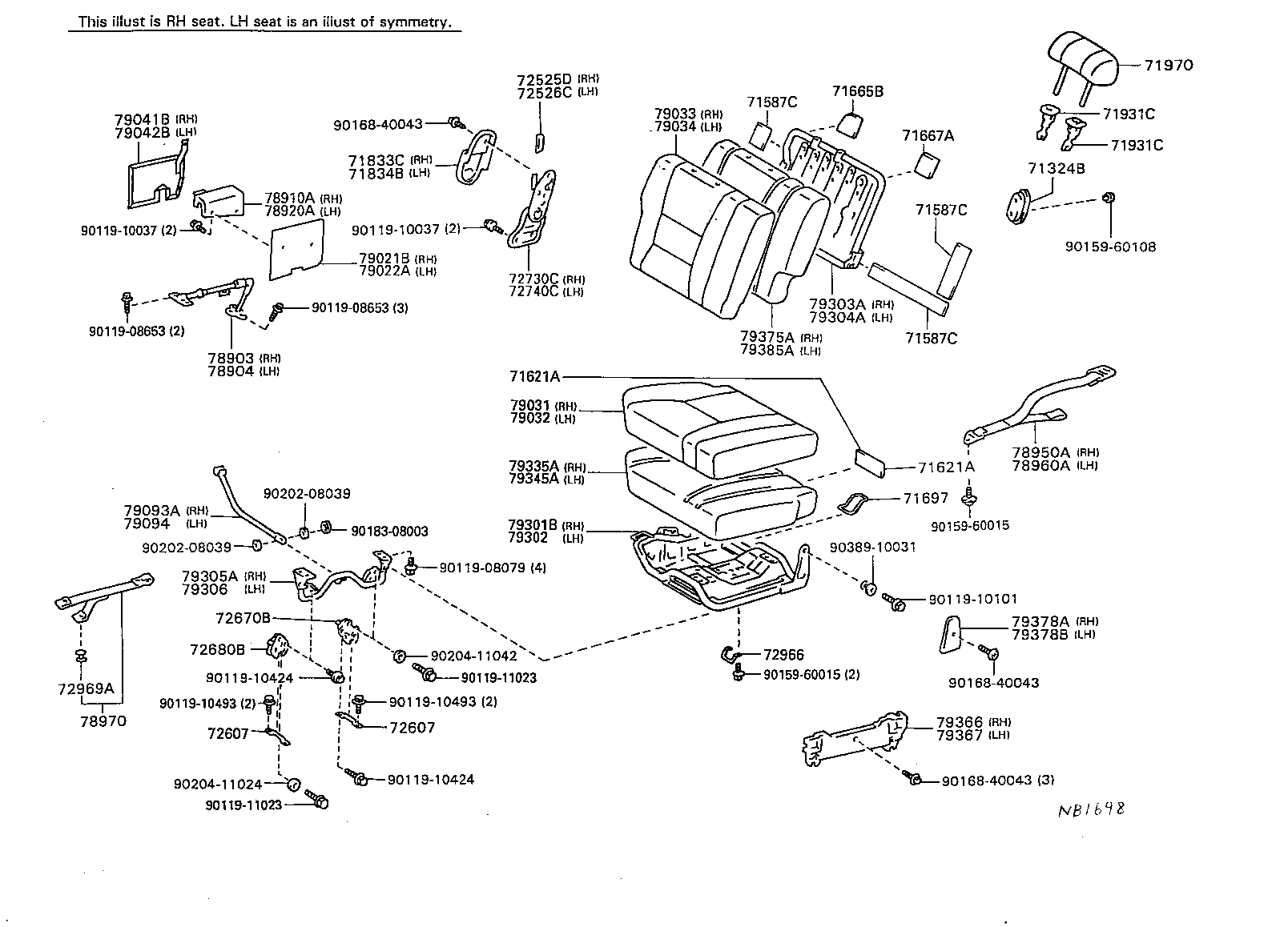 71665-60010 PAD, REAR SEAT BACK, SIDE A product image