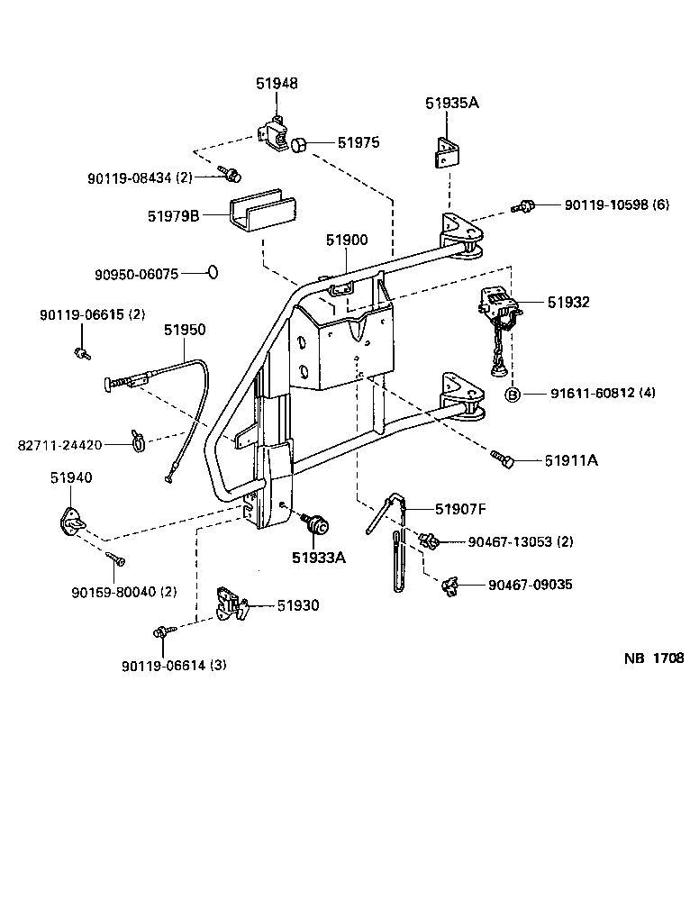 51907-65010 STOPPER SUB-ASSY, SPARE WHEEL CARRIER product image