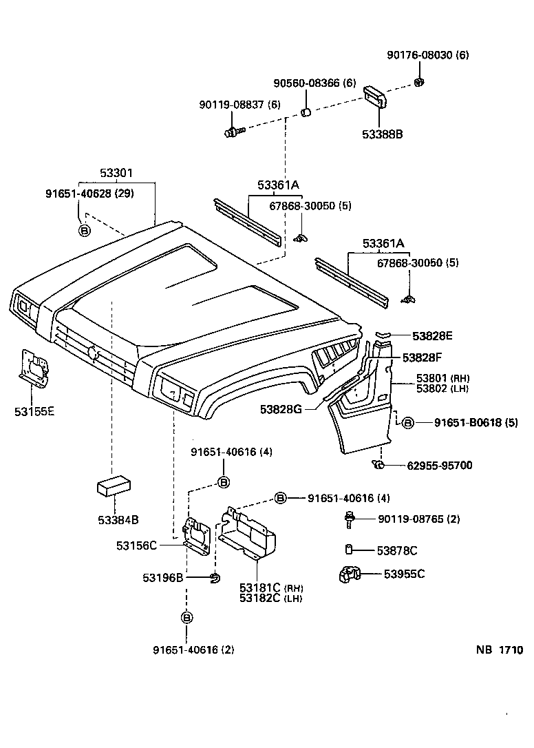 53801-65050 FENDER SUB-ASSY, FRONT RH product image
