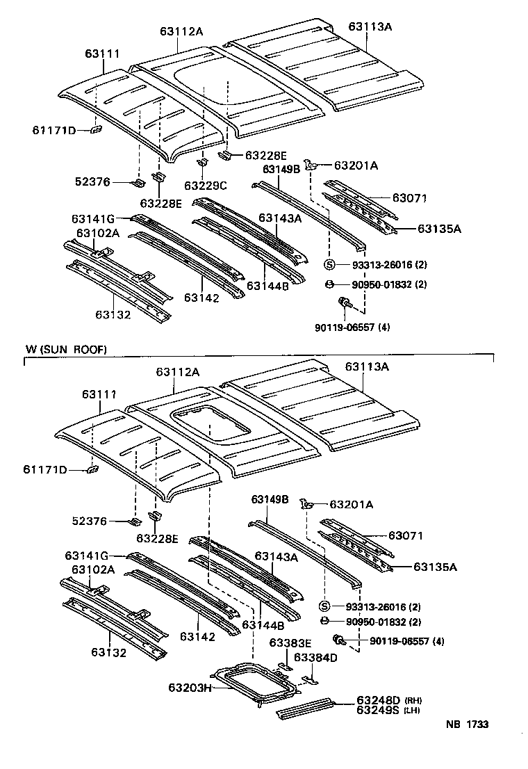63103-65020 REINFORCEMENT, ROOF PANEL, NO.1 product image