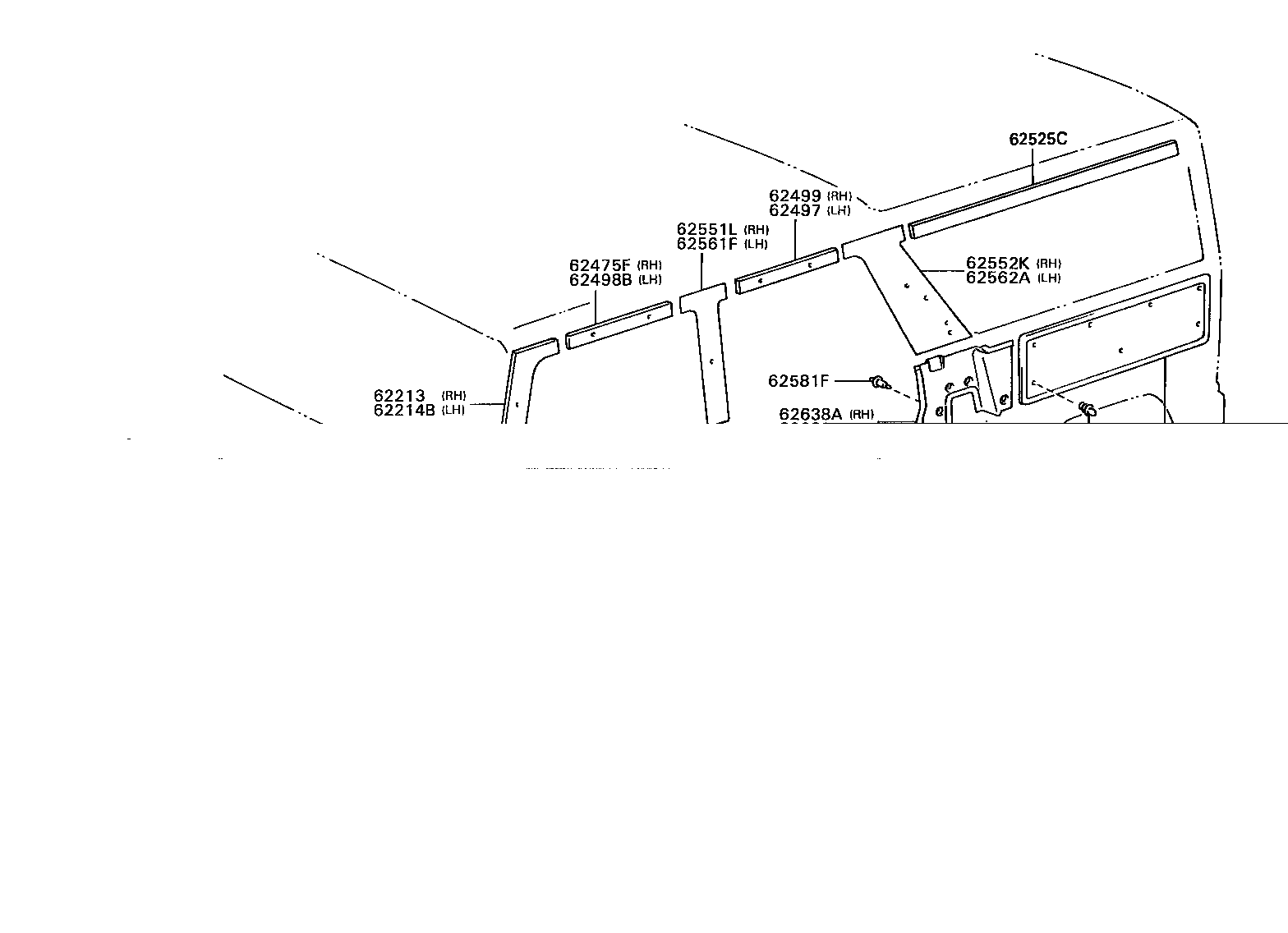 62213-65010 PAD, FRONT PILLAR GARNISH product image