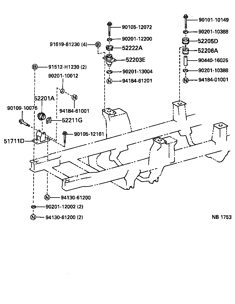52201-37040 CUSHION SUB-ASSY, CAB FRONT MOUNTING product image
