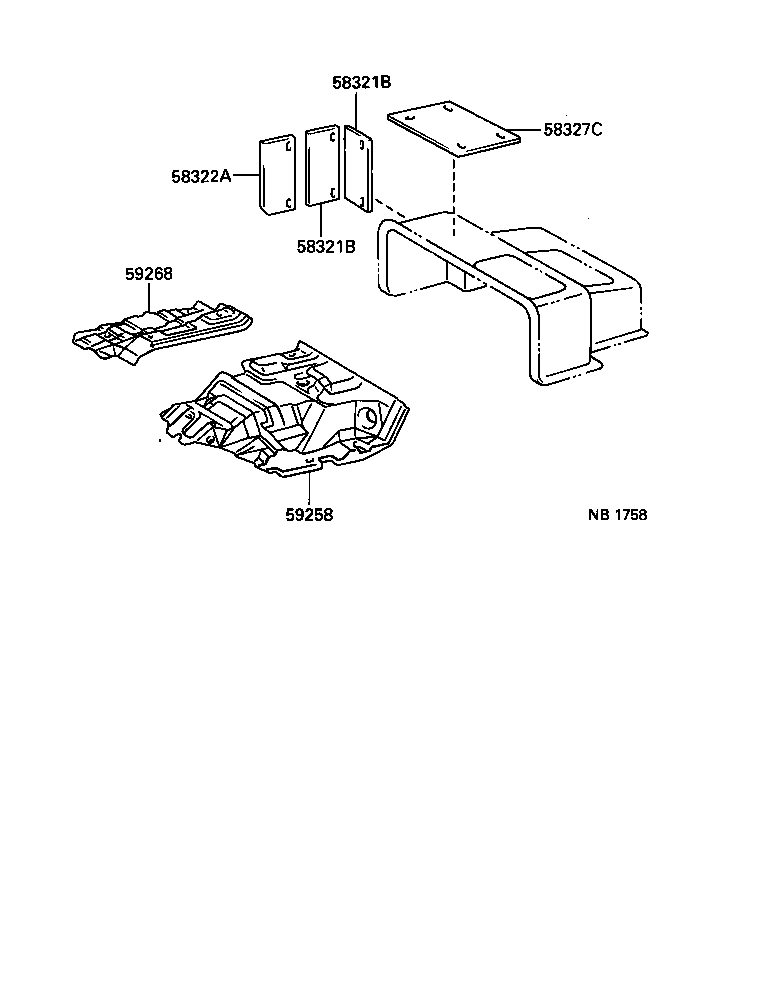 58321-37040 INSULATOR, REAR FLOOR HEAT, NO.1 product image