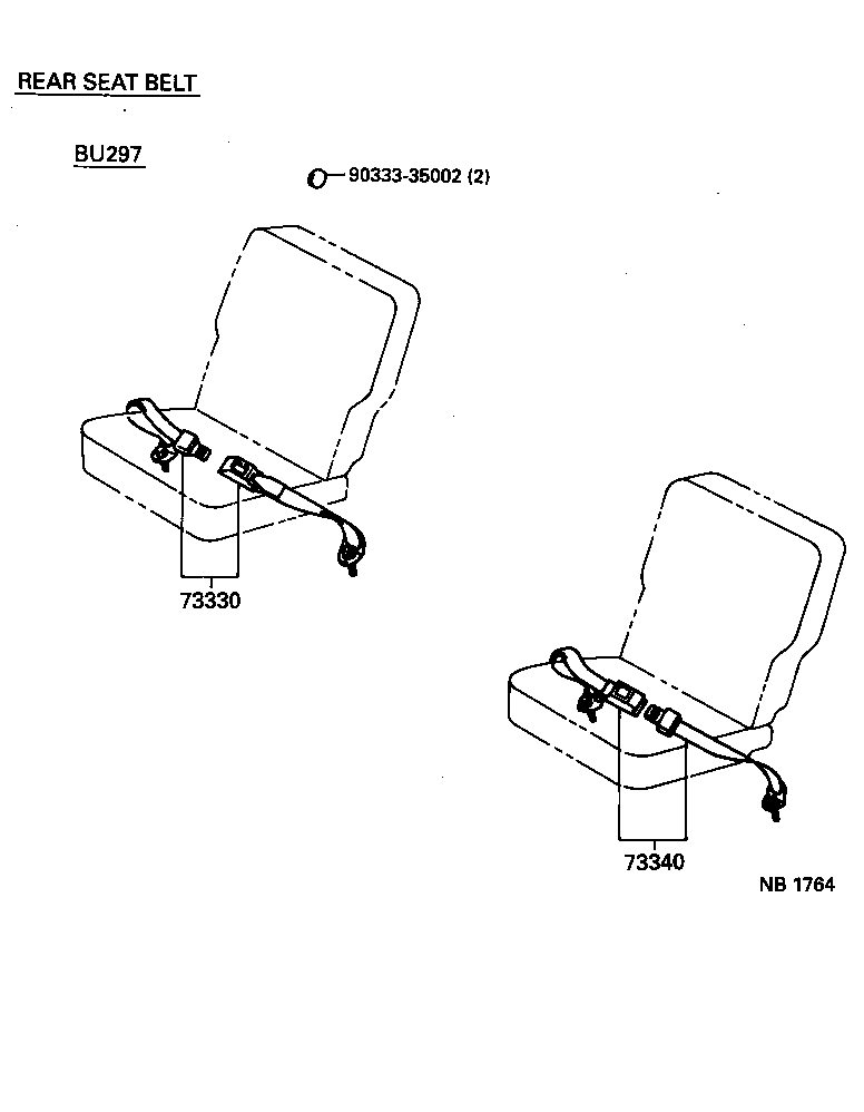 73240-37052-B2 BELT ASSY, FRONT SEAT INNER, LH product image