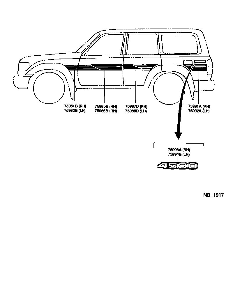 75981-60270 STRIPE, FENDER, RH product image