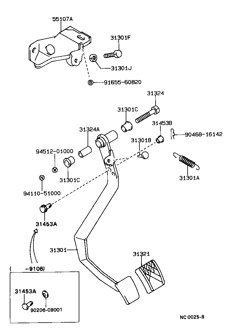 31301-12330 PEDAL SUB-ASSY, CLUTCH product image