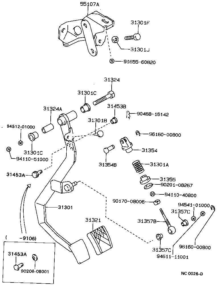 31310-12020 PEDAL SUB-ASSY, CLUTCH product image