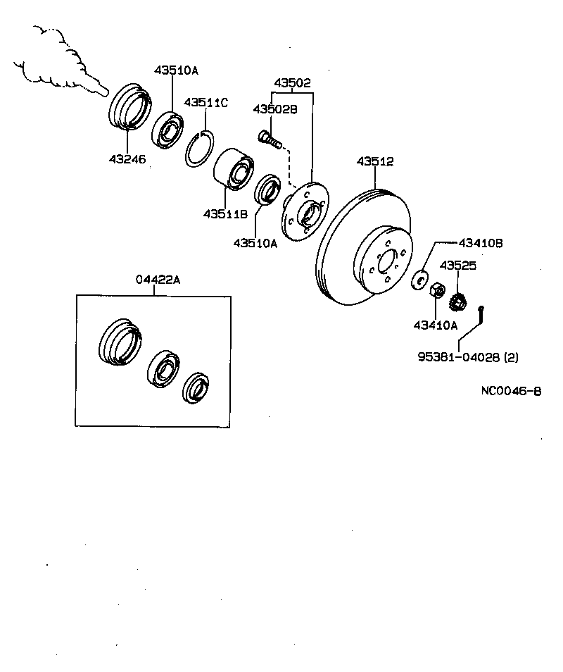 04422-12030 SEAL KIT, FRONT AXLE OIL product image