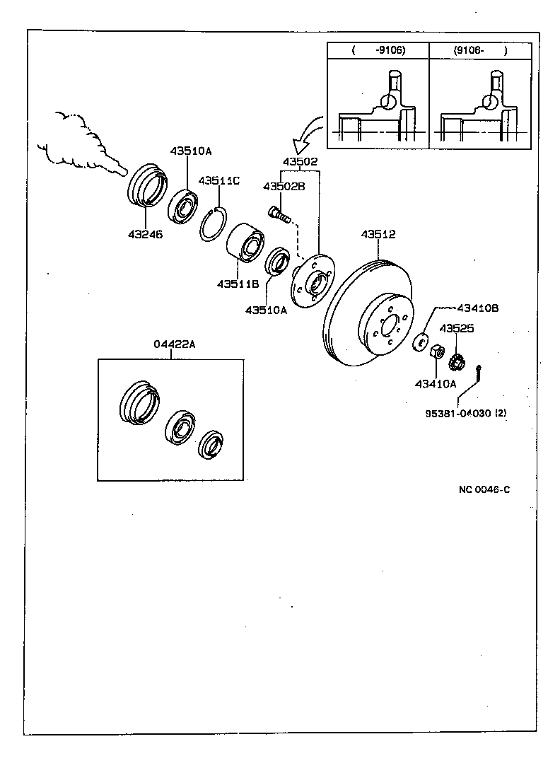 Toyota 43502-12110 HUB SUB-ASSY, FRONT AXLE