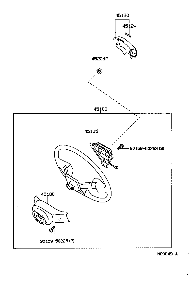45130-12331 BUTTON ASSY, HORN product image