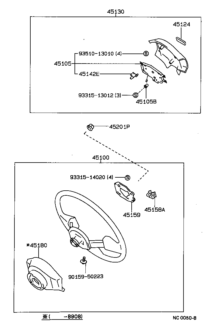 45124-12040 ORNAMENT, STEERING WHEEL MARK product image