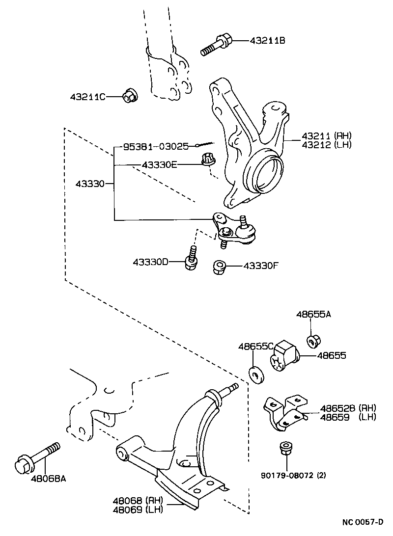 Toyota 43340-19016 JOINT ASSY, LOWER BALL, FRONT