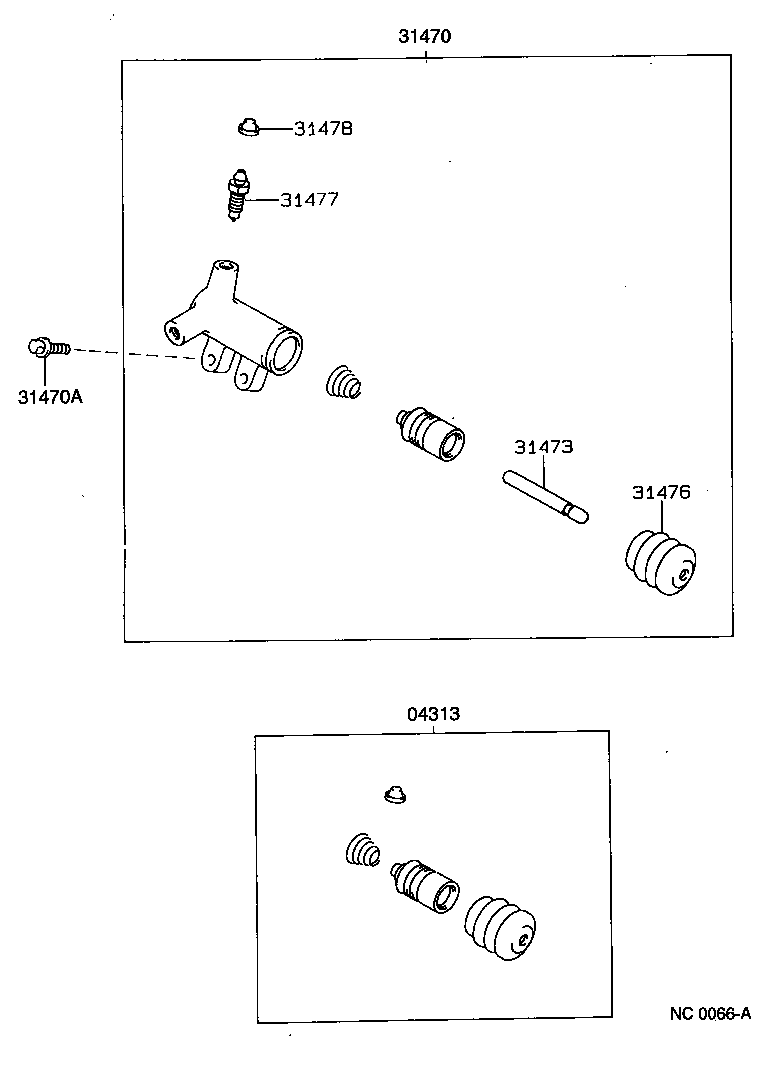 31470-33040 CYLINDER ASSY, CLUTCH RELEASE product image