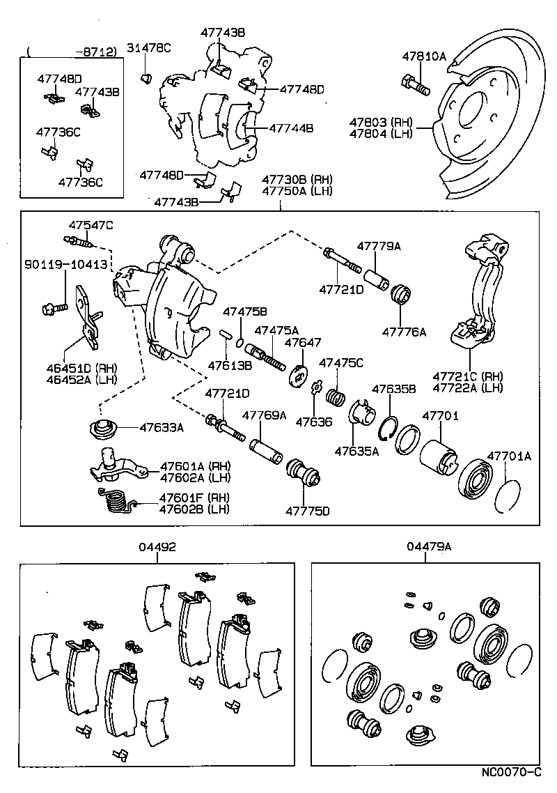 Toyota 04479-12130 CYLINDER KIT, DISC BRAKE, REAR