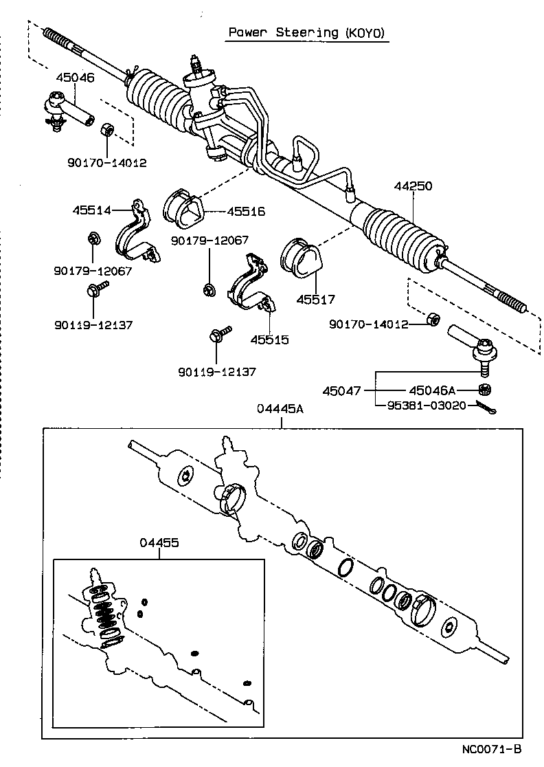 44250-12201 GEAR ASSY, POWER STEERING(FOR RACK & PINION) product image
