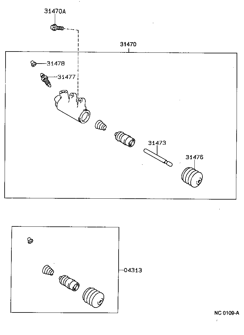 31470-33040 CYLINDER ASSY, CLUTCH RELEASE product image