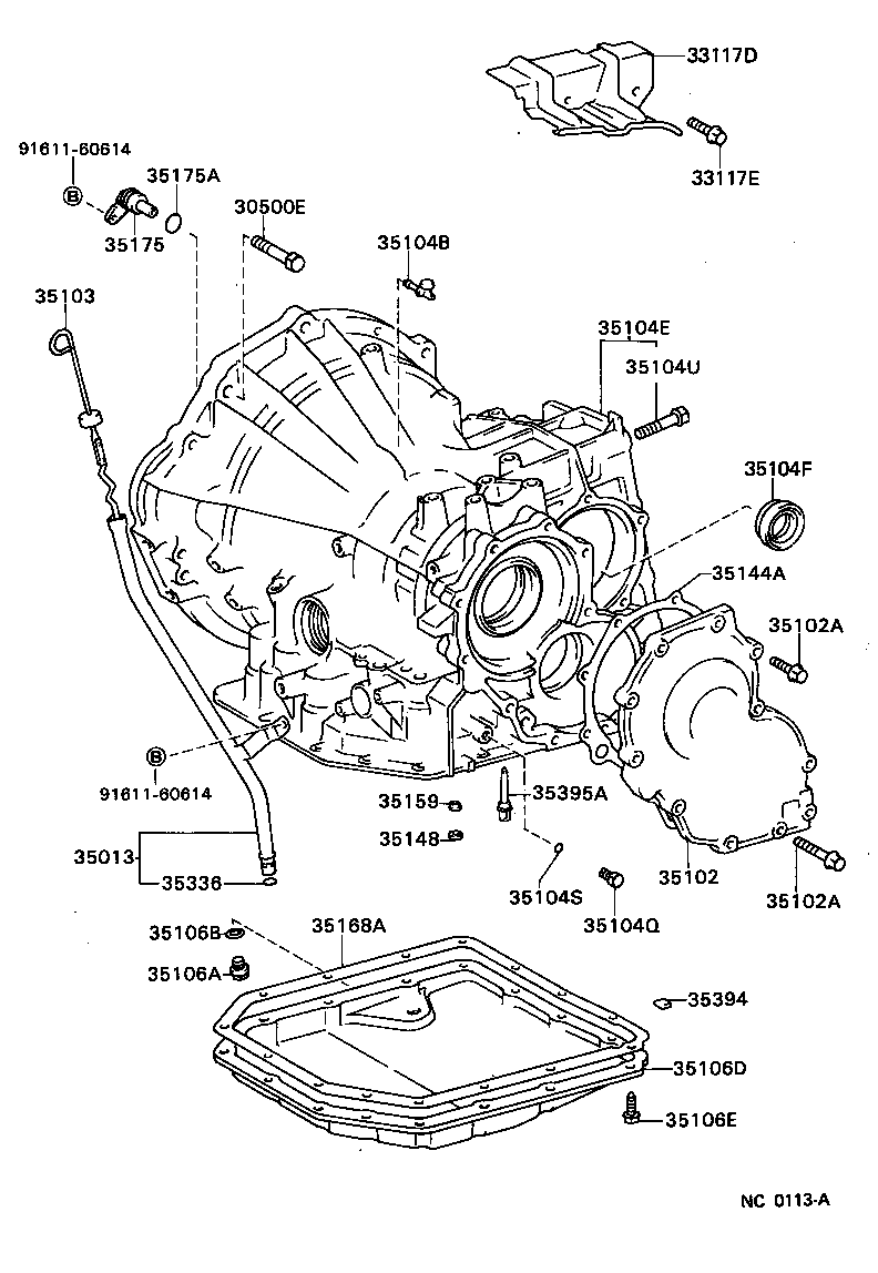 Toyota 33117-01060 PROTECTOR, AUTOMATIC TRANSMISSION CASE