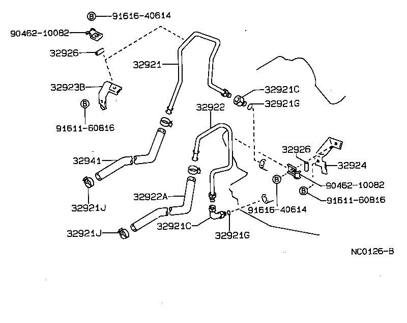 Toyota 32941-12140 HOSE, OIL COOLER INLET, NO.1