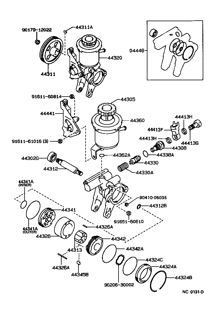 04446-12052 GASKET KIT, POWER STEERING PUMP product image
