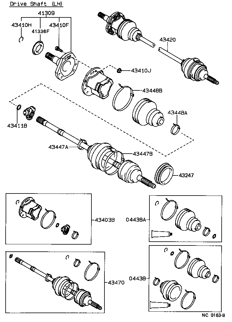 04438-12050 BOOT KIT, FRONT DRIVE SHAFT INBOARD JOINT product image