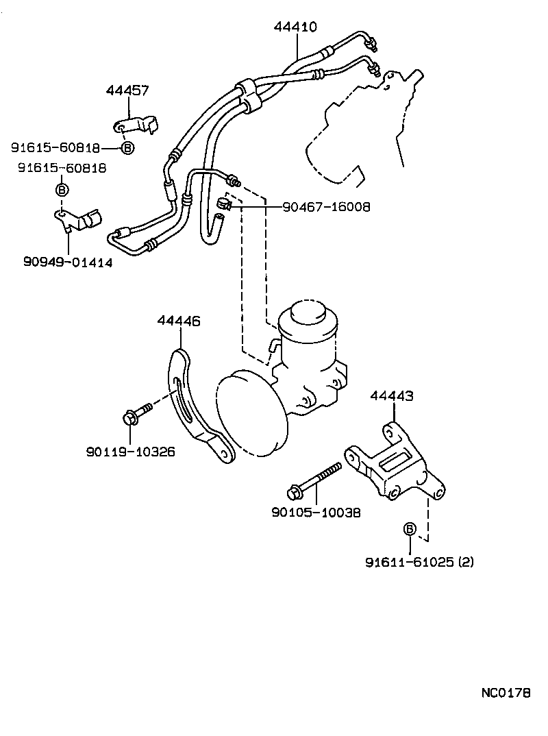 44348-30100 HOSE, OIL RESERVOIR TO PUMP, NO.1 product image