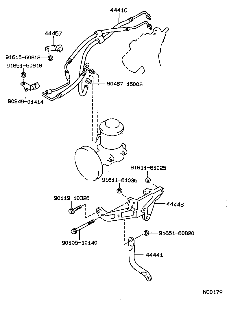 44348-30100 HOSE, OIL RESERVOIR TO PUMP, NO.1 product image