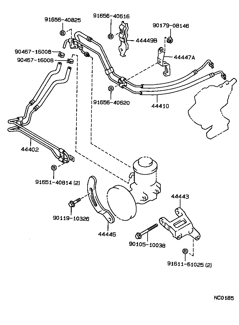 44348-30090 HOSE, OIL RESERVOIR TO PUMP, NO.1 product image