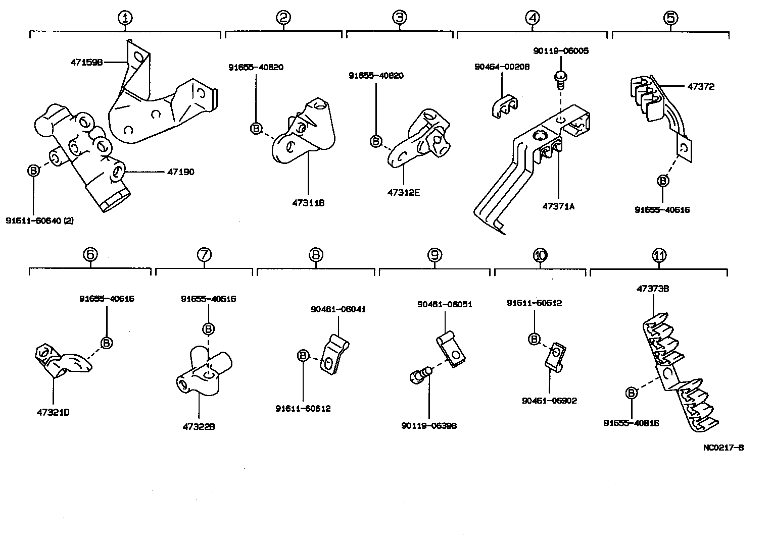 47311-30410 TUBE, FRONT BRAKE, NO.1 product image