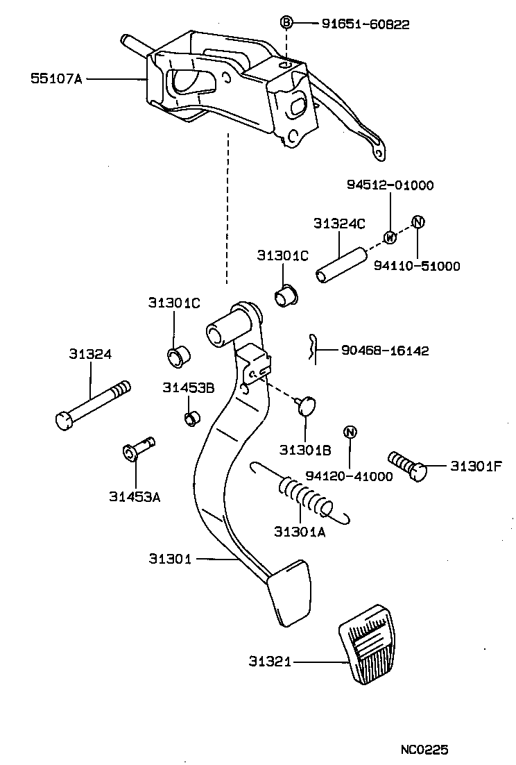 31301-30200 PEDAL SUB-ASSY, CLUTCH product image