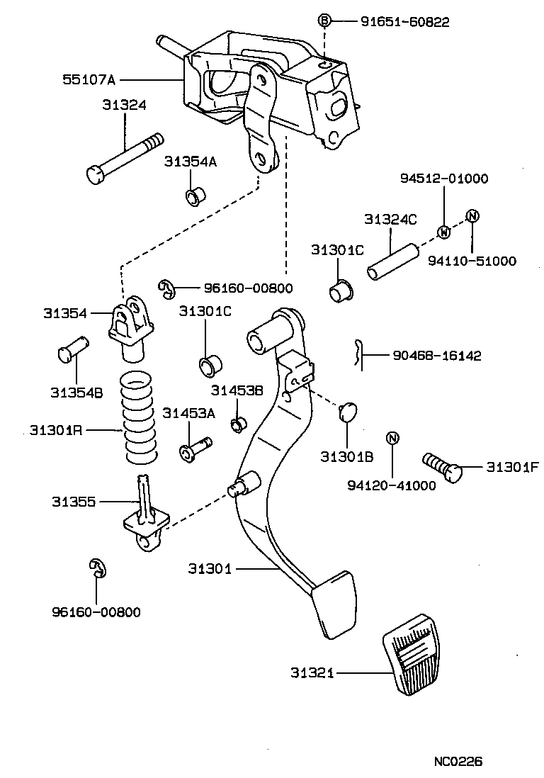 31301-30200 PEDAL SUB-ASSY, CLUTCH product image