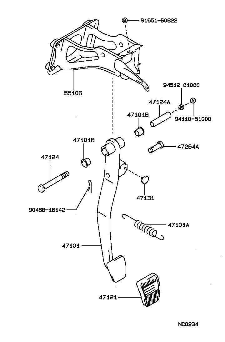 47101-30280 PEDAL SUB-ASSY, BRAKE product image
