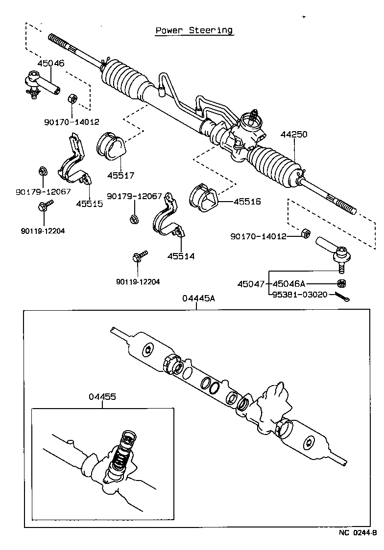 Toyota 45535-12050 BOOT, STEERING RACK, NO.1