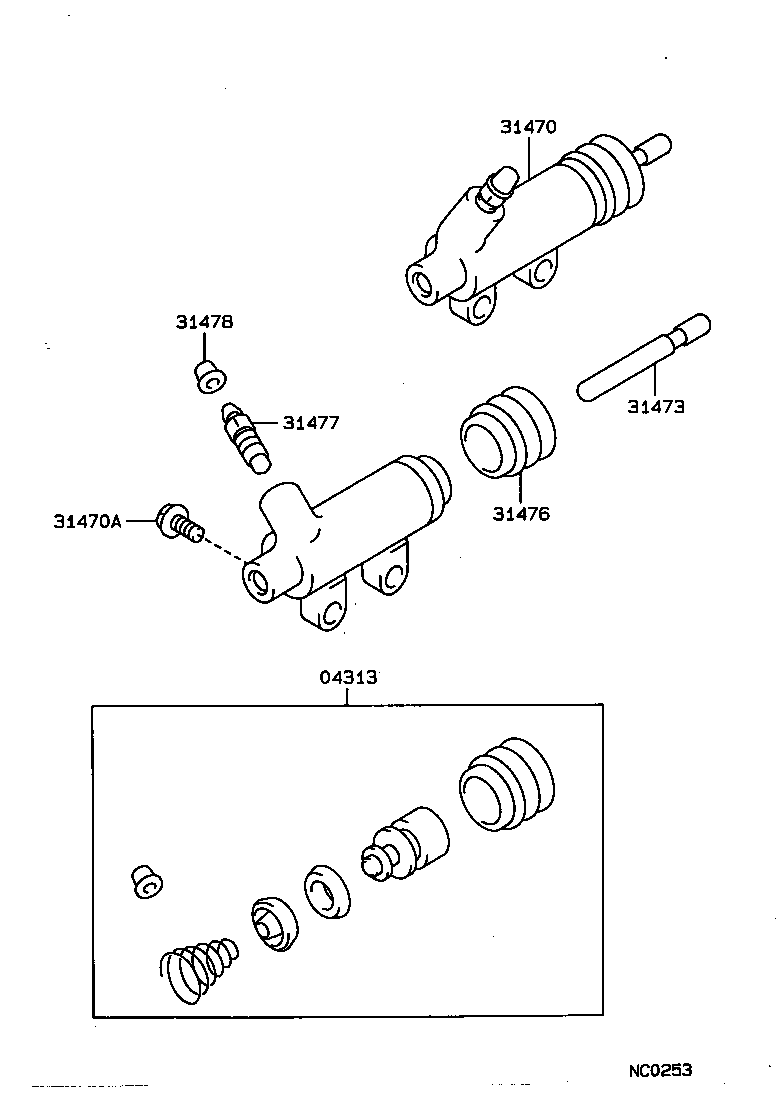 31470-30260 CYLINDER ASSY, CLUTCH RELEASE product image