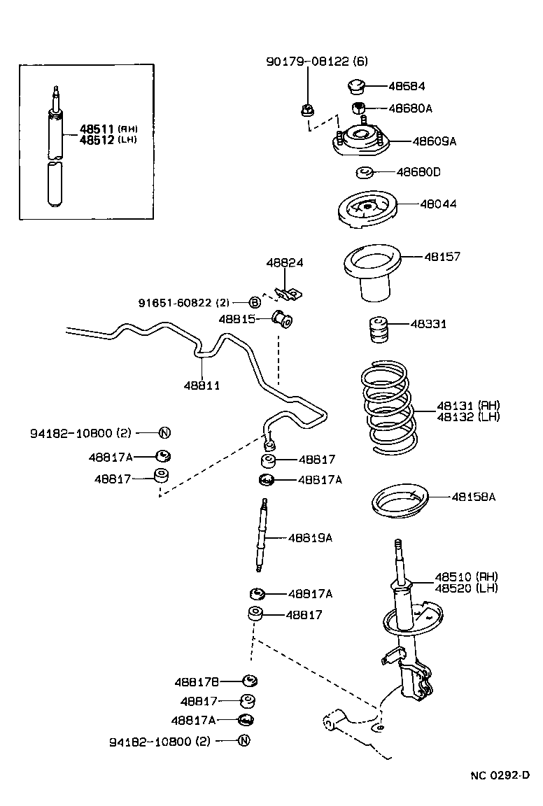 Toyota 48331-12130 BUMPER, FRONT SPRING, NO.1