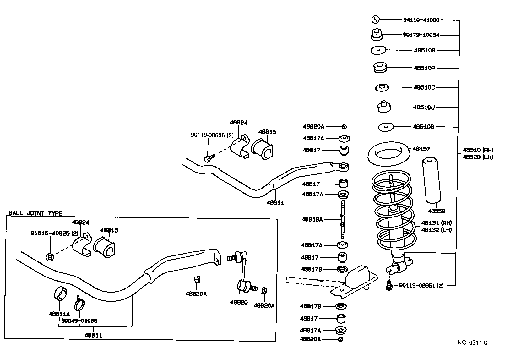 48131-30620 SPRING, FRONT COIL, RH product image