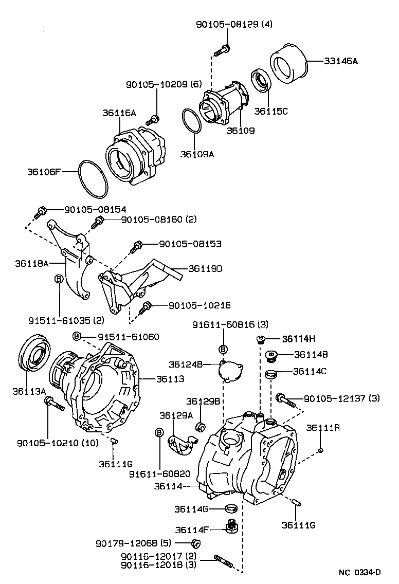 Toyota 36124-12010 COVER, TRANSFER INSPECTION HOLE