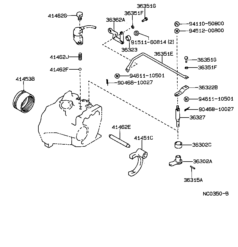 Toyota 36323-12020 GUIDE, TRANSFER SHIFT LEVER