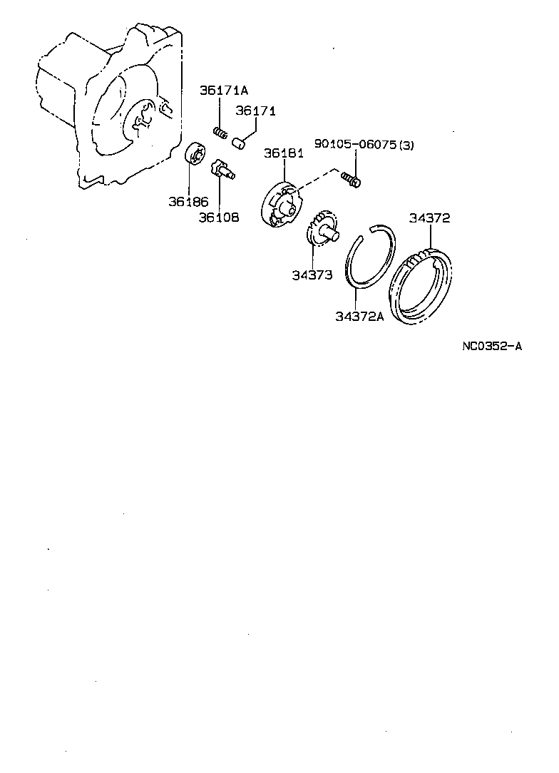Toyota 36186-12010 ROTOR, TRANSFER OIL PUMP DRIVEN