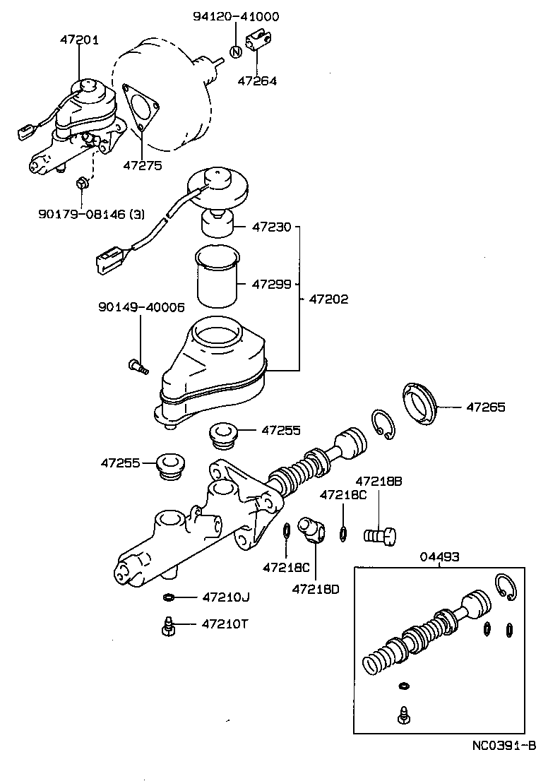 47201-20430 CYLINDER SUB-ASSY, BRAKE MASTER product image
