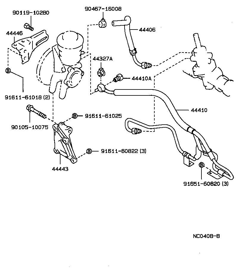 44348-20210 HOSE, OIL RESERVOIR TO PUMP, NO.1 product image
