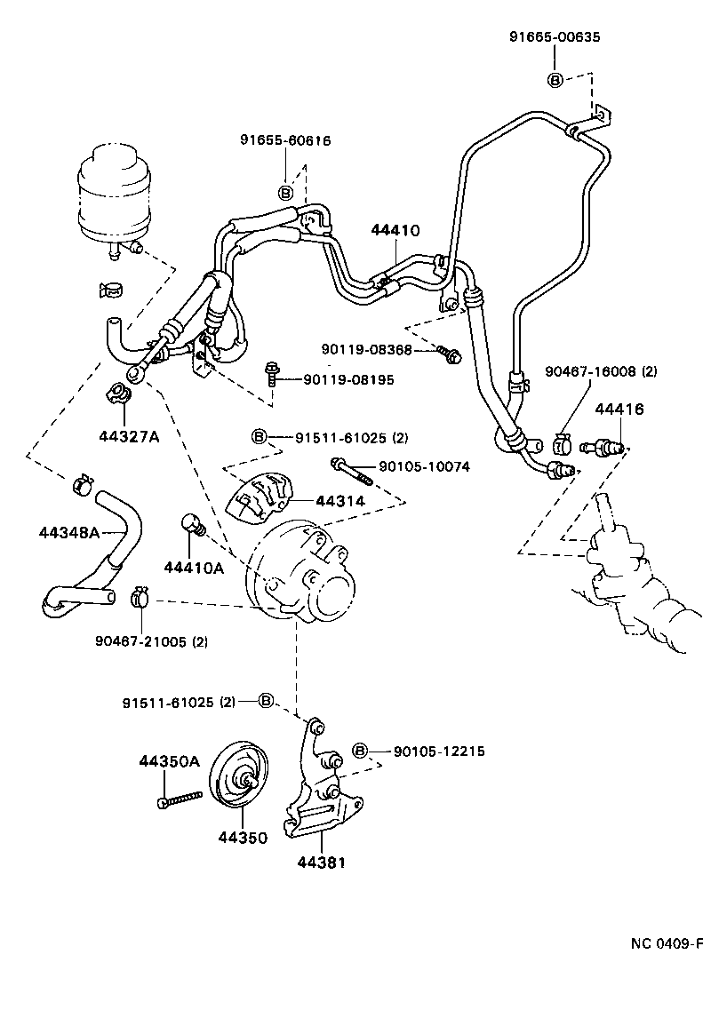 44348-20370 HOSE, OIL RESERVOIR TO PUMP, NO.1 product image